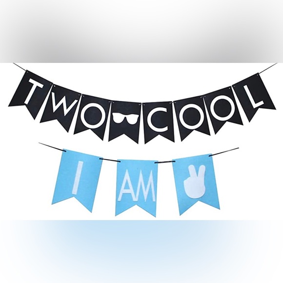 Two Cool Birthday t-shirt and Banner - Picture 2 of 2